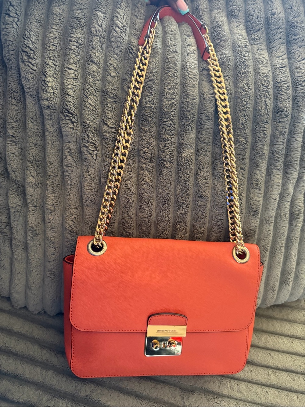 Michael Kors Gold Tone Chain Shoulder Bag